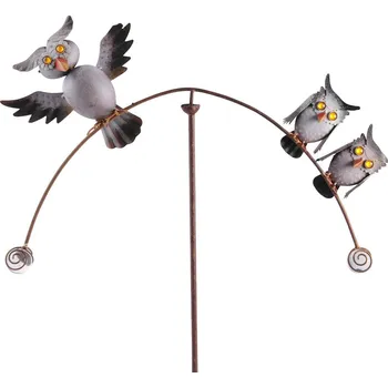 Zahradní úložný box Zapichovací zahradní dekorace Balance Owl, 138 cm, kov, vícebarevná