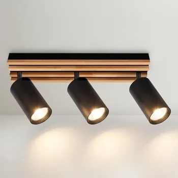 Bodové svítidlo Brilagi - Bodové svítidlo SELE WOOD 3xGU10/30W/230V černá/dřevo