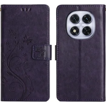 Pouzdro na mobilní telefon Flowers knížkové pouzdro na Xiaomi Redmi Note 14 Pro 5G/Poco X7 5G - tmavěfialové