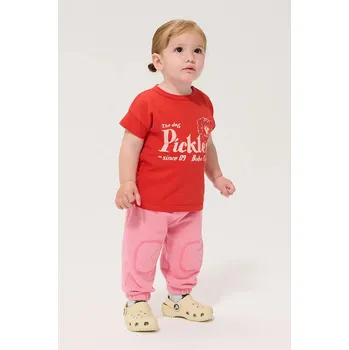 Kojenecké bavlněné tepláky Bobo Choses 126AB068 růžová 30X, vel. 62