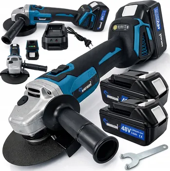 úhlová bruska Ondragon Aku úhlová bruska 48V bezuhlíková, 125 mm, 2× baterie 5,0 Ah, kufr