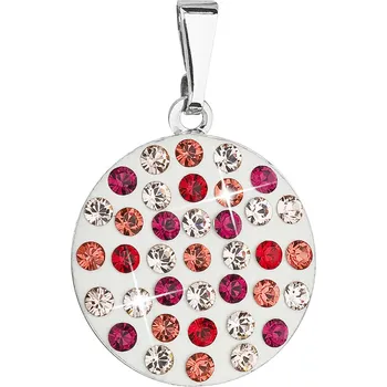 Přívěsek Evolution Group s.r.o. Přívěsek bižuterie se Swarovski krystaly červený kulatý 54021.3 light siam