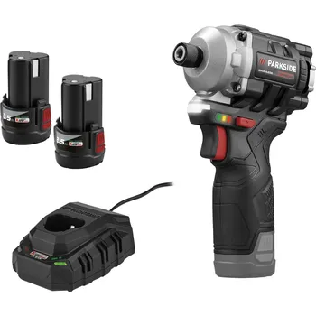 PARKSIDE PERFORMANCE® Aku rázový utahovák PDSSAP 12 A1, 2x 2,5 Ah