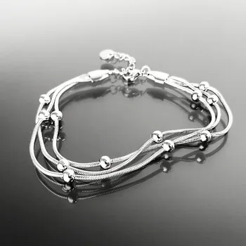 Náramek Trojitý náramek zdobený ocelovými kuličkami č. 1568