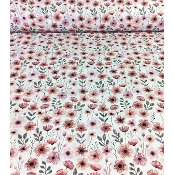 Bavlněná látka kvítky růžové plátno 150cm | RTex