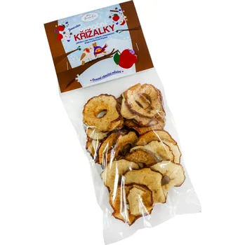 Sušené ovoce Vánoční křížalky BIO - ovocná svačinka z Moravy Jablíčka z našeho sadu, máčená v levanduli