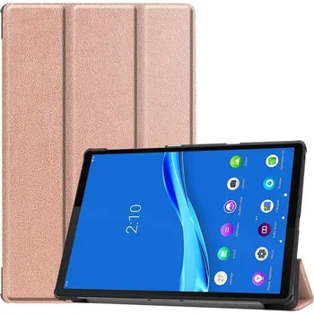 Pouzdro na tablet Polohovací PU kožené pouzdro na tablet Lenovo Tab M10 Plus TB-X606F/X/V - růžovozlaté