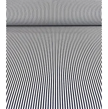 Bavlněná látka proužky tmavě modré 3 mm plátno 150cm | RTex