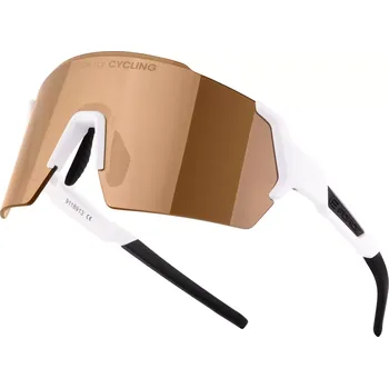 cyklistické brýle brýle FORCE ELECTRA bílé, hnědé zrc. sklo