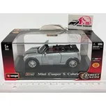 Mini Cooper S Cabrio - stříbrná - Bburago Street Tuners 1:32 (H11-x)