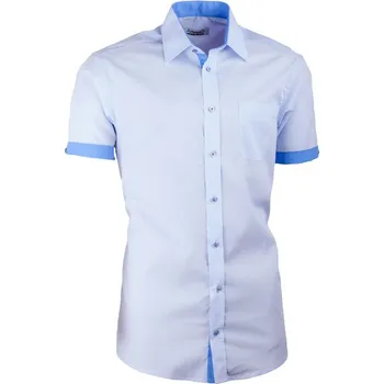Pánská košile Modrá košile slim fit kombinovaná Aramgad 40436, Velikost 37/38 (S)