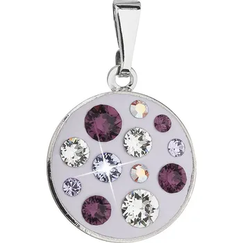 Přívěsek Evolution Group s.r.o. Přívěsek bižuterie se Swarovski krystaly fialový kulatý 54024.3