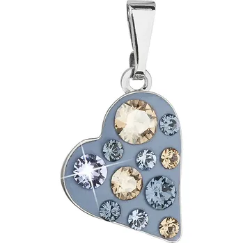 Přívěsek Evolution Group s.r.o. Přívěsek bižuterie se Swarovski krystaly modré srdce 54027.3 denim