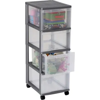 Úložný box SUNDIS Úložný box se 4 zásuvkami, antracit, OFFICEMIX - MAXI