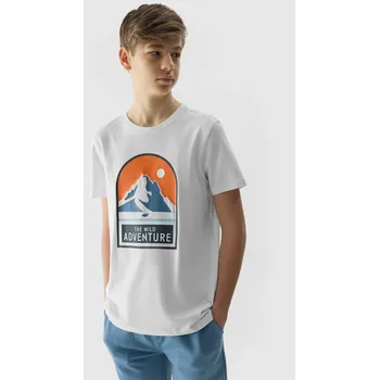 Chlapecké tričko Chlapecké triko z organické bavlny 4F velikost 134 bílá