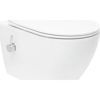 Klozet Sat WC s bidetem závěsné Fusion vírové včetně prkénka softclose, zadní odpad FUS11BFC