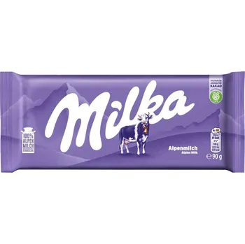 Čokoláda Milka 90g MLÉČNÁ (Kartonové balení : 25 ks)