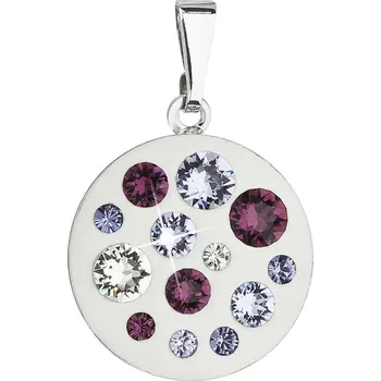 Přívěsek Evolution Group s.r.o. Přívěsek bižuterie se Swarovski krystaly fialový kulatý 54022.3 violet