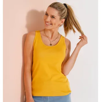 Jednobarevný top se širokými ramínky medová 46/48