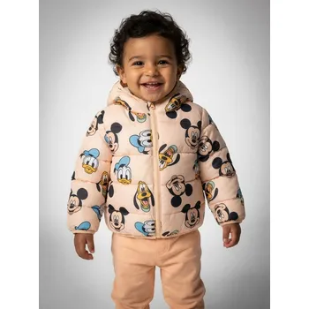 Chlapecká bunda Sinsay - Prošívaná puffer bunda s kapucí Mickey Mouse - béžová - 355BA-08X - 355BA-08X-104