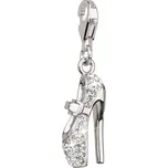 Evolution Group s.r.o. Stříbrný přívěsek s krystaly bílá bota 34816.1