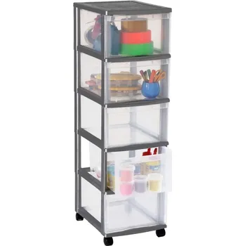 Úložný box SUNDIS Úložný box se 5 zásuvkami, antracit, OFFICEMIX - MAXI