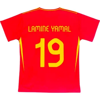 SportDres Fotbalový dres Španělsko 19 Lamine Yamal – červený Velikost: S