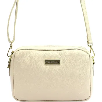 Kabelka Kožená crossbody kabelka MiaMore 01-027 krémová