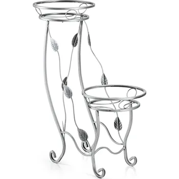 Stojan na květiny STOJAN NA KVĚTINÁČ JULYAN 70X50 CM STŘÍBRNÁ