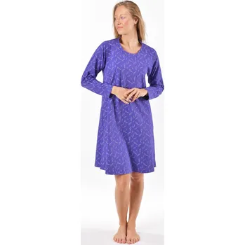 Dámské noční prádlo GINA 19175 košilka noční dámská dlouhý rukáv Barva: sacharóza levandulová, Velikost: XL