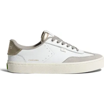 Dámská obuv Dámské volnočasové boty Cariuma TOCA White Premium Leather Vintage White Suede Metallic Gold Sneaker