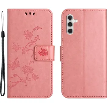 Pouzdro na mobilní telefon Flower knížkové pouzdro na Samsung Galaxy A35 5G - růžové