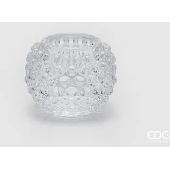 Svícen Skleněný svícen na čajovou svíčku Sfere čirý, 6x8 cm