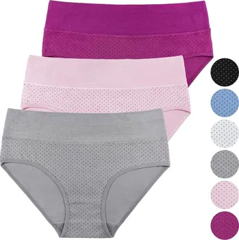 Kalhotky FANNIFEN Dámské klasické kalhotky DOTS PE1001 - 3 kusy v balení Velikost: 3XL