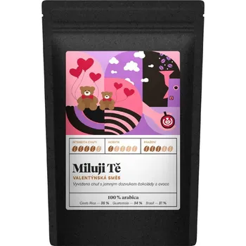 Miluji tě - Medvídci - Valentýnská směs Velikost balení: 250 g, Způsob mletí: Překapávaná (hrubá)