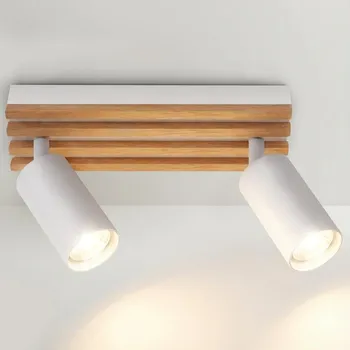 Bodové svítidlo Brilagi - Bodové svítidlo SELE WOOD 2xGU10/30W/230V bílá/dřevo