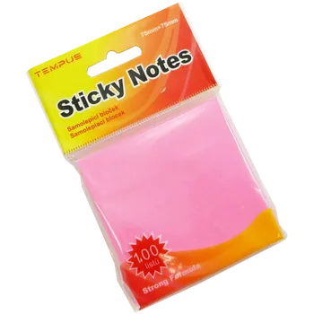 Samolepící bloček TEMPUSCreative bloček samol.neon 75 x 75 závěs růžový 473264