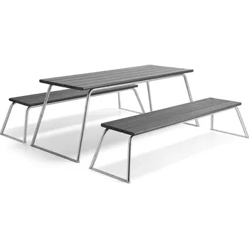 Jídelní set Sestava ARCTIC, stůl + 2 lavice bez opěradla