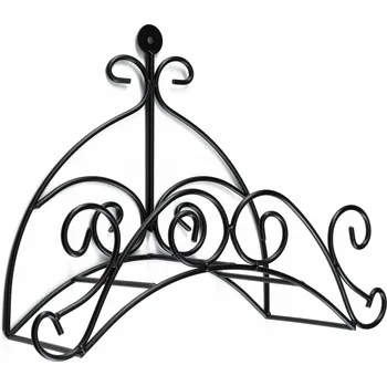 Zahradní úložný box Kovový nástěnný držák na zahradní hadici Delbert, 46x35 cm, černá