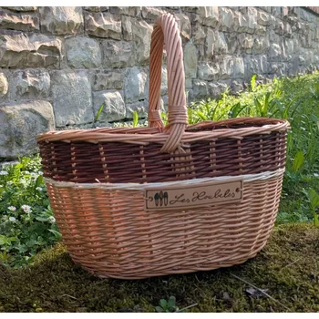 Proutěný koš na houby - oválný, velký Velikost: střední