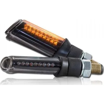 Osvětlení pro motocykl HSM LED blinkr SHAFT na motorku, černý, tónované sklo, M10
