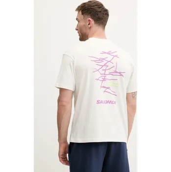 Pánské tričko Bavlněné tričko Salomon WILD RAYS LC2832800 béžová 01X, vel. XL