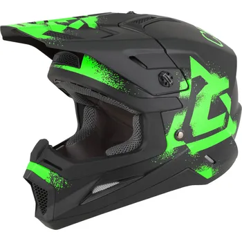 Helma na motorku Dětská motokrosová helma na motorku Cassida Cross Cup 2 Crew Junior matná černo-fluo zelená