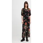 Šaty s příměsí hedvábí AllSaints TIWA W013DE černá 99X, vel. 36