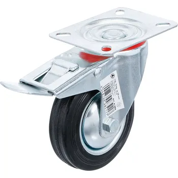 Otočné kolečko s brzdou, se základnou, O 100 mm