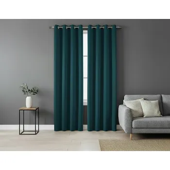 Zatemňovací závěs s kroužky "BLACKOUT" SIERRA 135x250 cm petrolejová (cena za 1 kus) Mybesthome