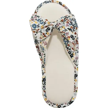 Dámské pantofle Pantofle s otevřenou špičkou a potiskem květin modrá 37