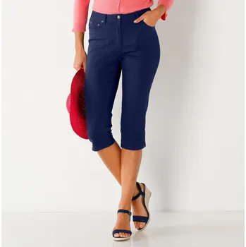 Dámská móda Úzké barevné 3/4 kalhoty námořnická modrá 48