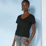 Tričko s výstřihem do V černá 54