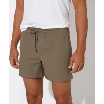 Pánské oblečení Pohodlné plátěné šortky khaki 60/62